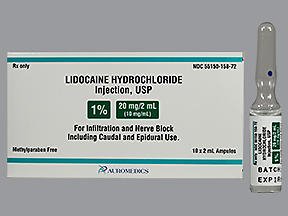 Lidocaine HCl, Preservative Free 1%, 10 mg / mL Injection Ampule 2 mL by Eugia US LLC Auromedics Pharma LLC  ID 55150-0158-72